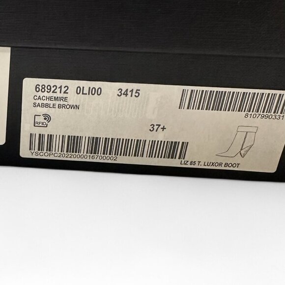 Saint Laurent Women's Liz 85 Luxor Suede Booties Sabble Brown EU 37.5 NIB - Picture 16 of 16